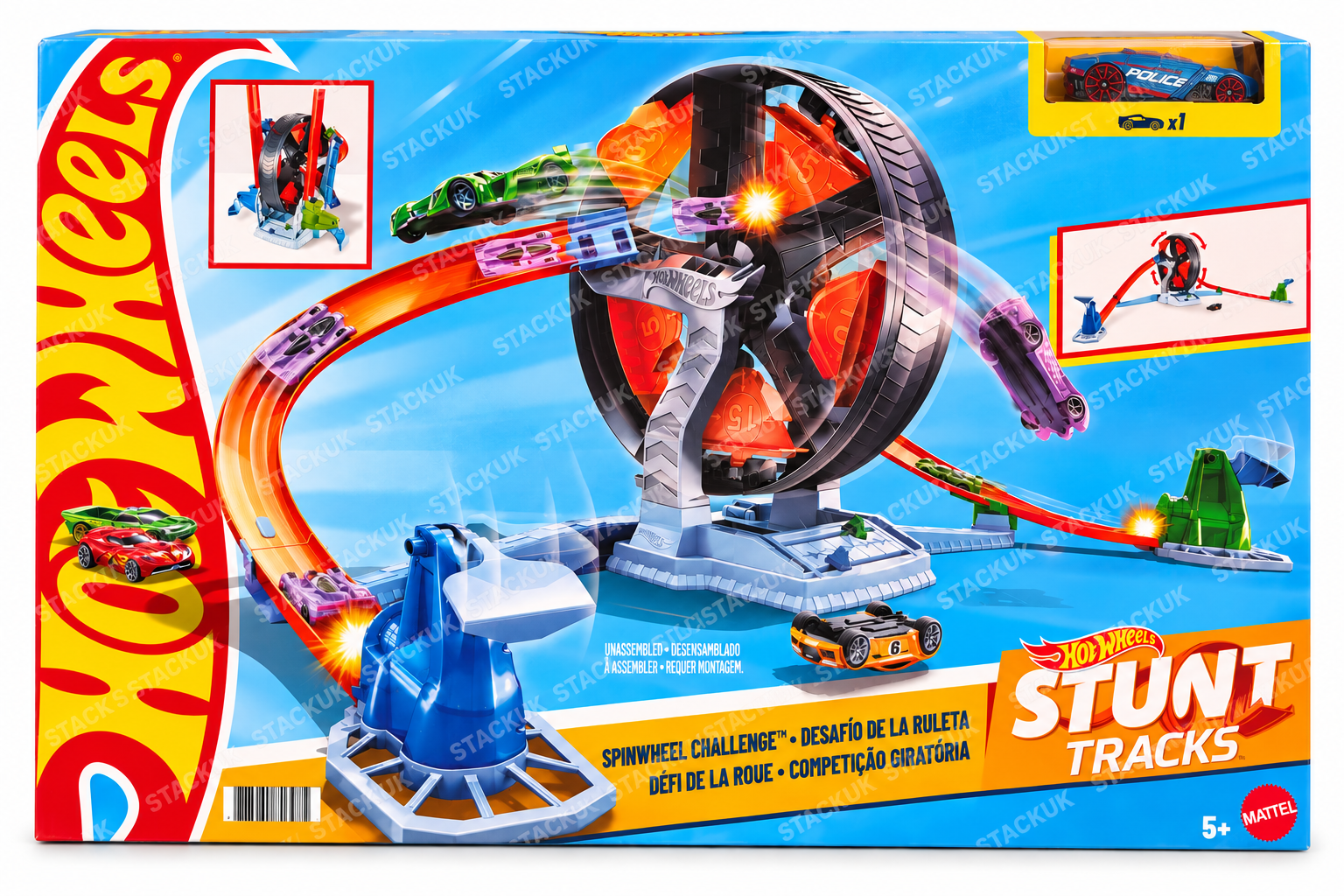 Hot Wheels Stunt Tracks Spinwheel Challenge Playset with Car