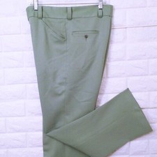 Vintage 70s Haband Dbl-Knit Polyester Disco Pants -S 31 Mod Retro Leisure Sage