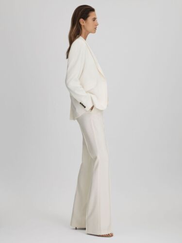 REISS Millie Flared Suit Trousers in Cream UK Size 8 - Picture 4 of 6
