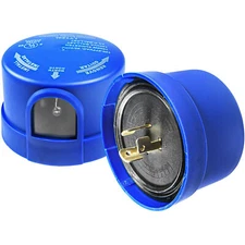 2-Pack Photocell Sensor Outdoor Light Switch Dusk / Dawn Control Twist Lock Plug