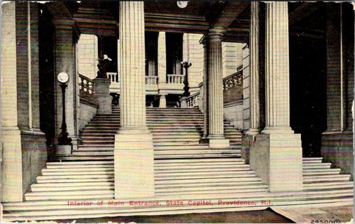 Innenraum Haupteingang Landeshauptstadt Gebäude Providence Ri Postkarte 0027