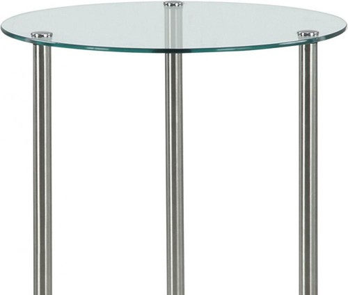Convenience Concepts Designs2Go 2-Tier Round End Table, Stainless Steel - Picture 5 of 5