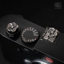 Camera 925 Silver Shutter Release Button Shoe Cover Cap Plum Blossom Universal