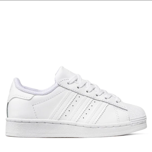 SCARPE SNEAKERS RAGAZZO ADIDAS SUPERSTAR C EF5395 PELLE BIANCO ORIGINALE AI 2024 - Picture 2 of 7