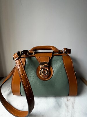 DIVINA FIRENZE Leather Joy  Frame Doctor Satchel Crossbody Bag - Made in Italy