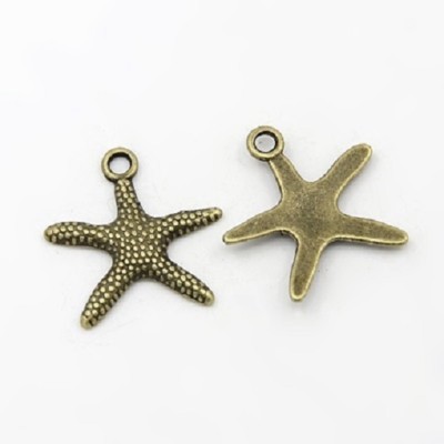 Lot De 12 Pendentifs Breloques étoiles De Mer En Bronze - Pour Création De Bijoux, Sans Nickel