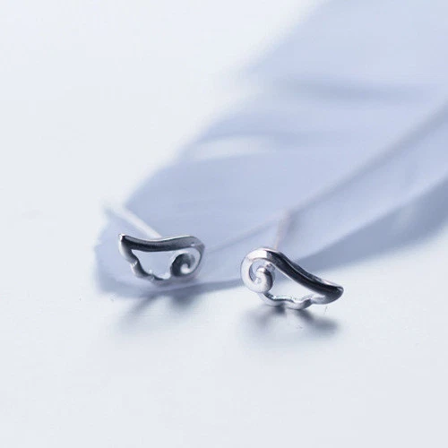 Sterling Silver 925 Angel Wing Stud Earrings, photo 3
