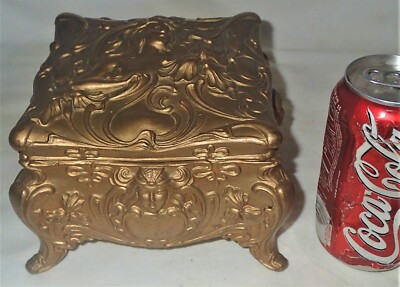 ANTIQUE JENNINGS BROTHERS 494 ART NOUVEAU LADY SILVER VANITY