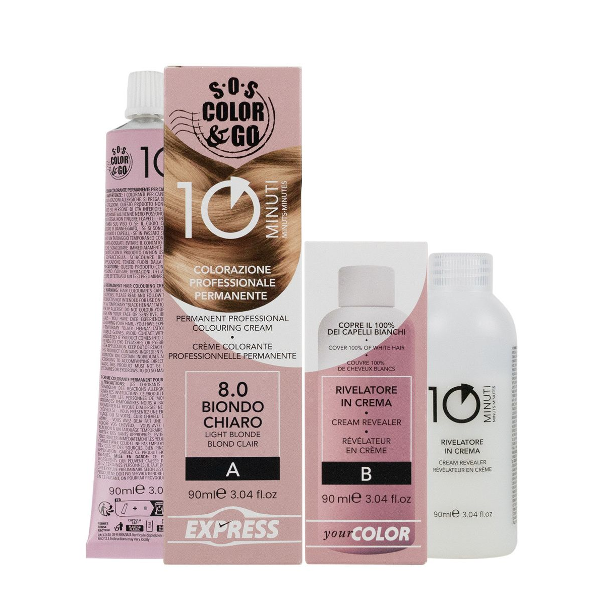 ALAMA SOS COLOR & GO 10 MINUTI COLOR. PROFESSIONALE PERMANENTE 8.0 BIONDO CHIARO