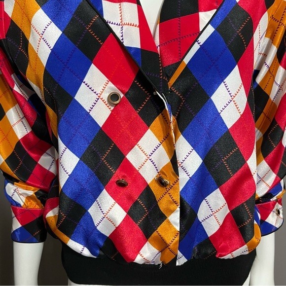 Notations Argyle Print Pullover Double Breasted B… - image 9