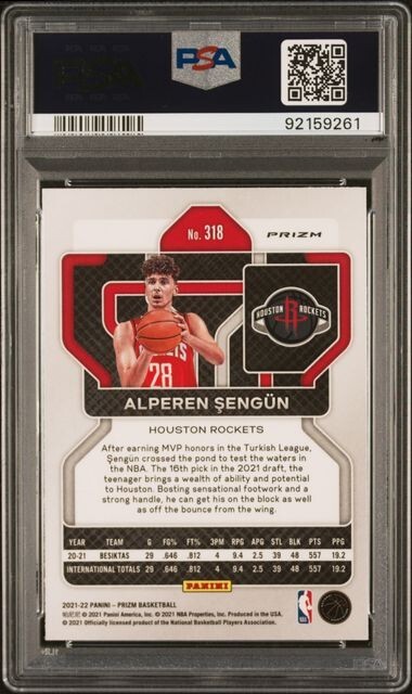 2021-22 Panini Prizm #318 Alperen Sengun Orange Ice RC PSA 9 MINT