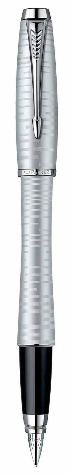 Parker Urban Premium Fountain Pen  Silver Blue  Fine Pt New In Box 1906868