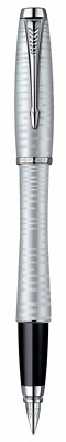 Parker Urban Premium Fountain Pen  Silver Blue  Fine Pt New In Box 1906868