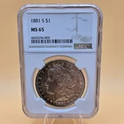 1881-S Morgan Dollar NGC MS65 Rim Toning!