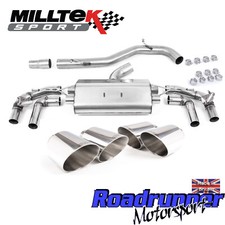 Sistema di scarico Milltek Golf R MK8 GPF posteriore non res 80 mm con punta lucida SSXVW625