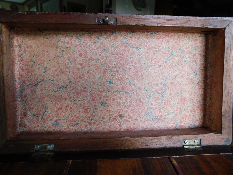 Antiguo carrito de té inglés Hepplewhite caoba-papel pintado antiguo-llave Org c. 1790 Foto 4 de 4