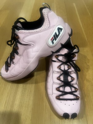 FILA 9.5 Leather Trailpacer Trainers Tennis Shoes Pink Black Grip HTF!