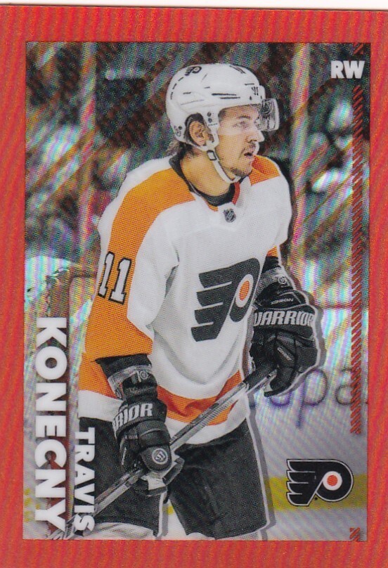 2022-23 TOPPS CHROME NHL STICKER #374 Travis Konecny - - SP ORANGE /25 MADE