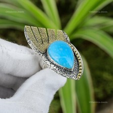 Gift For Her Natural Smithsonite Multi Stone Adjustable Ring 925 Silver