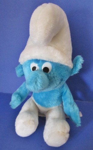 Vintage Peyo Smurf Wallace Berrie 1979 Plush 12" White Blue - Picture 1 of 5