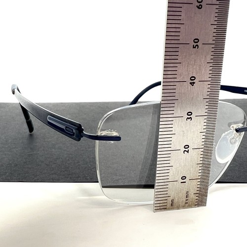 Silhouette 5555 70 4540 Navy Blue Titanium Eyeglasses - Picture 10 of 11