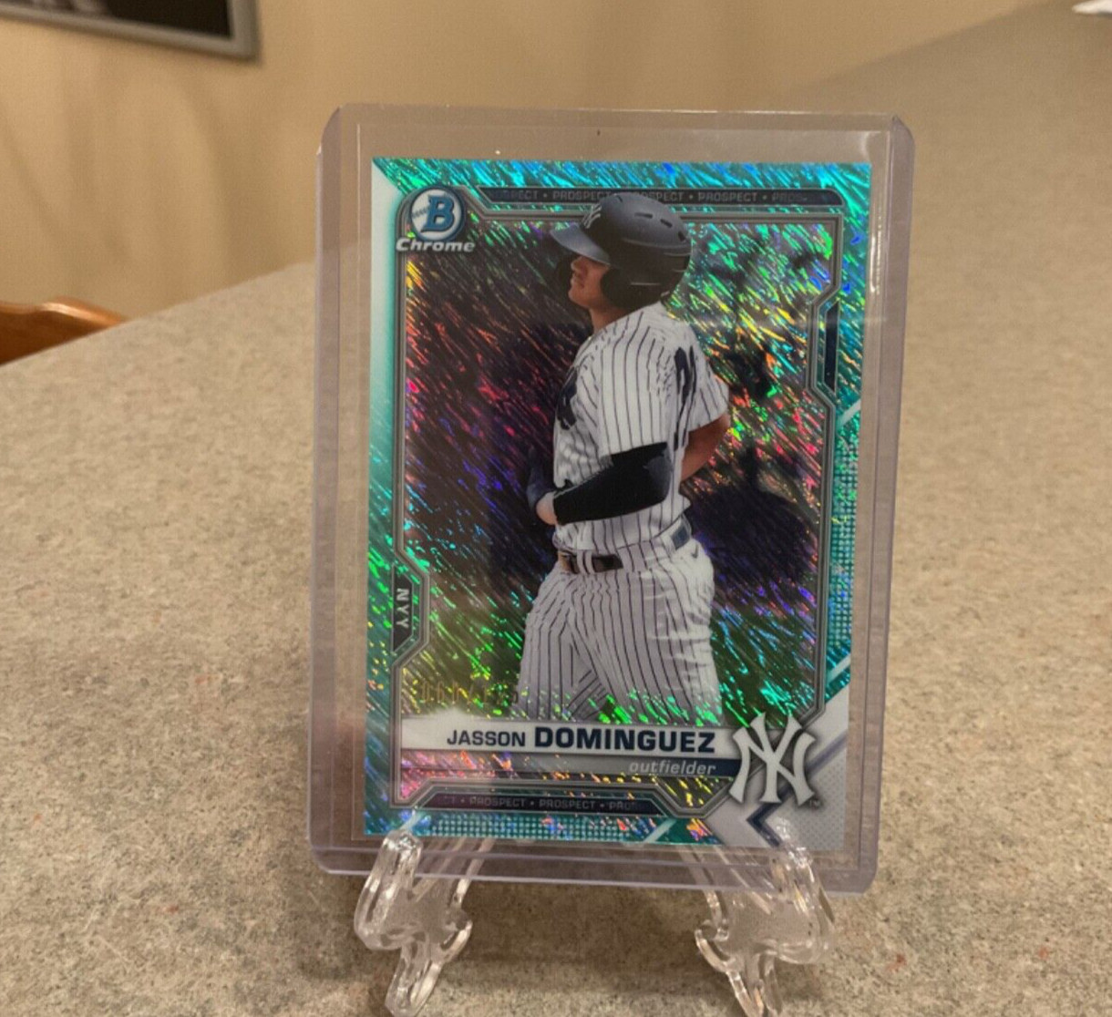 2021 Bowman - Chrome Prospects Aqua Refractor #BCP-13 Jasson Dominguez /125
