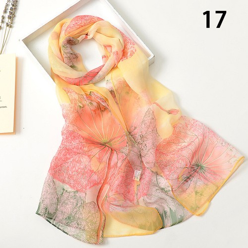 Fashion Women Floral Printed Silk Scarf Shawl Long Wrap Beach Sunscreen Hijab - Bild 29 von 52