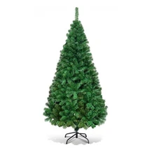 Costway 6Ft Artificial PVC Christmas Tree Stand Indoor Outdoor Green