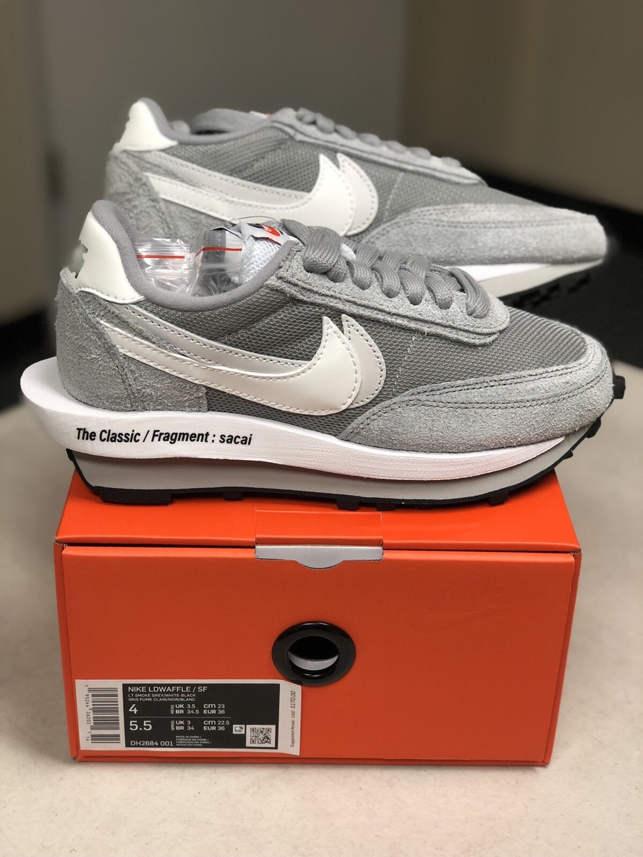 Size 4 - Nike LDV Waffle x Fragment Design x Sacai Gray