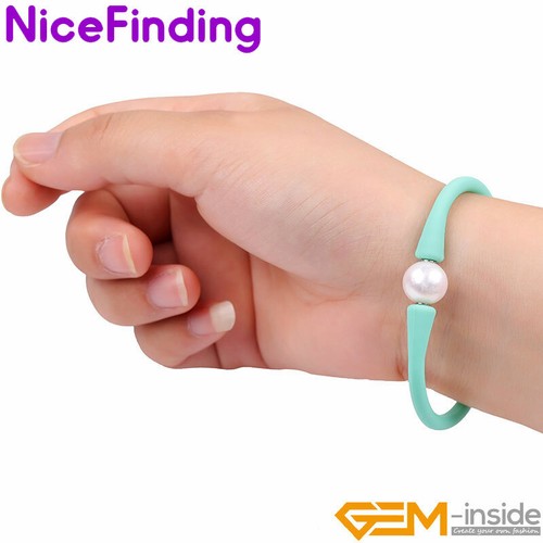 11 mm Süßwasser Zuchtperlen Perlen Verschiedene Farben Gummi Schmuck Armbänder 7 Zoll - Bild 5 von 63