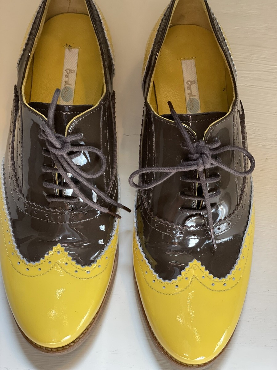 Mens Boden Yellow Brown Saddle Oxford Italian Shoes Size 7 