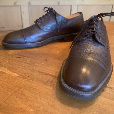 SALVATORE FERRAGAMO Made in Italy Pebble Grain Casual Shoes Mens Size 7 D Brown SALVATORE FERRAGAMO Men main image 2
