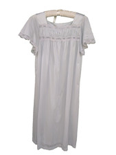 Vtg Nightgown Peignoir Set 100 Nylon Satin Nancy King Med. USA Lt Blue