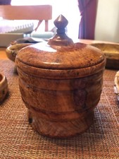 Hand turned Cherry wood bowl dish jewelry box