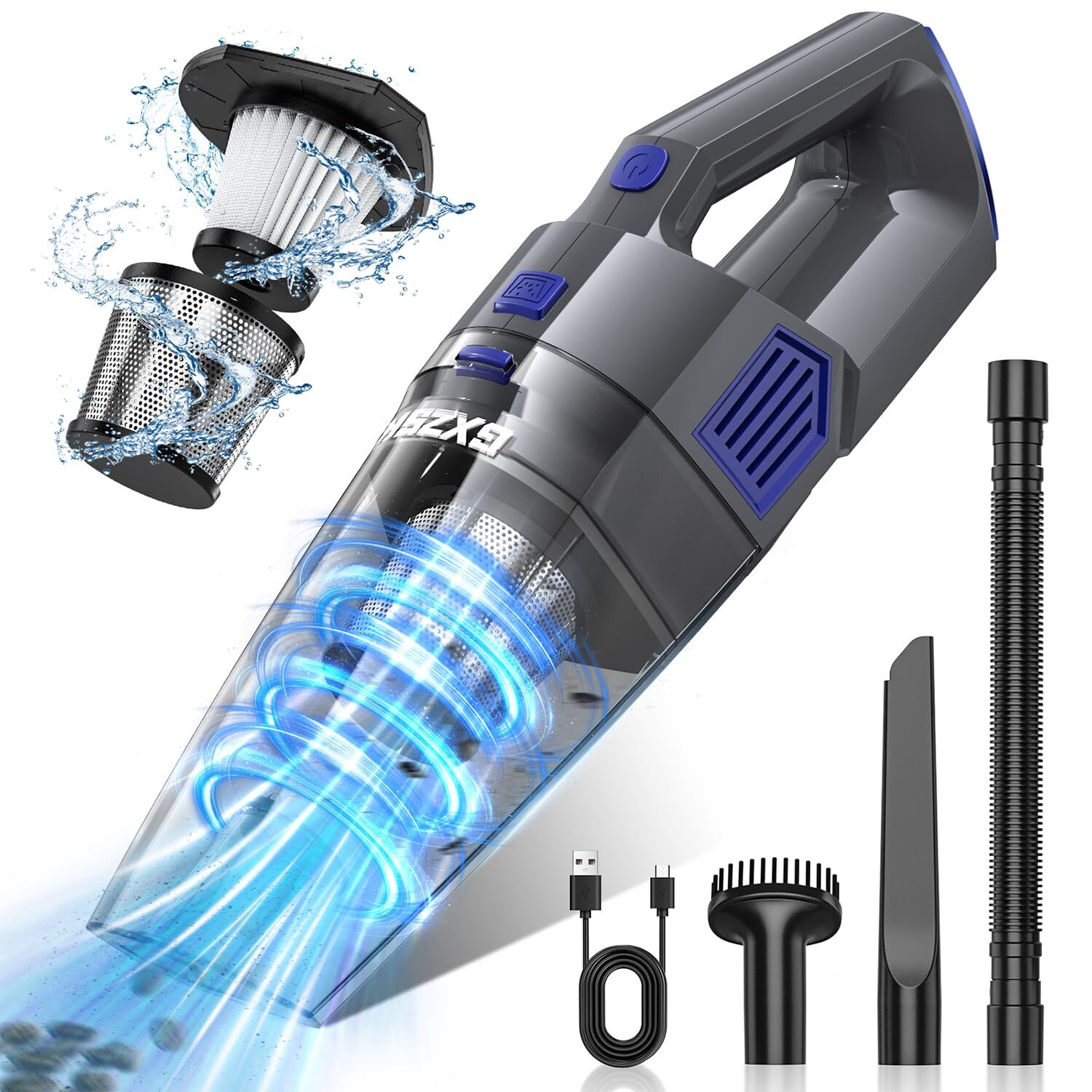 Handheld Vacuum Cordless, 15000PA Strong Suction Hand Held Vacuum Cleaner Rec...-image