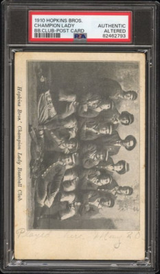 J L Wilkinson-HOF 1910 Hopkins Bros Mixed BB Club Postcard Negro Lg owner PSA AA
