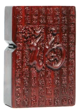 Natural Rosewood Carved Fu Words Lighter Box For Zippo Insert Kit(Case Only)
