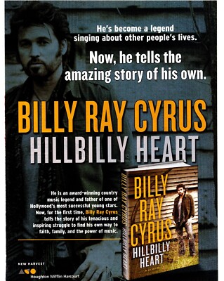 PTP105 MAGAZINWERBUNG 11X8'' BILLY RAY CYRUS - HILLBILLY HERZ BUCH