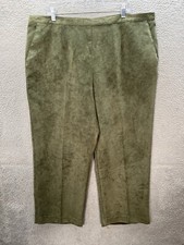Alfred Dunner Pants Womens 22W Green Relaxed Fit Trousers Careerwear Mature