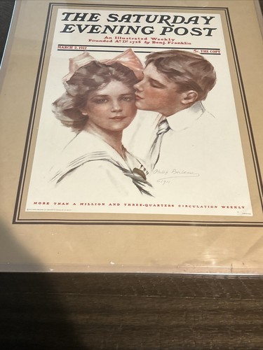 Vintage Saturday Evening Post Print SIGNED BORLEAU
