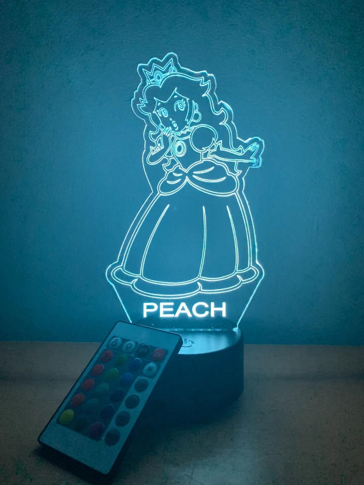Lámpara de mesa LED Princesa Melocotón Iluminar Luz Nocturna Personalizada GRATIS Personalizado Foto 2 de 4