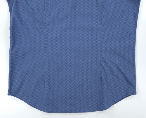 Robert Graham Dress Shirt Mens 17 43 Blue Textured Cotton Button Up Tailored Fit - Picture 11 of 13