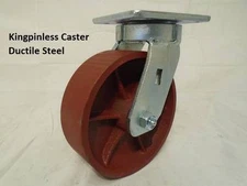 6" x 2" Swivel Caster Kingpinless Ductile Steel Wheel 2000lb each