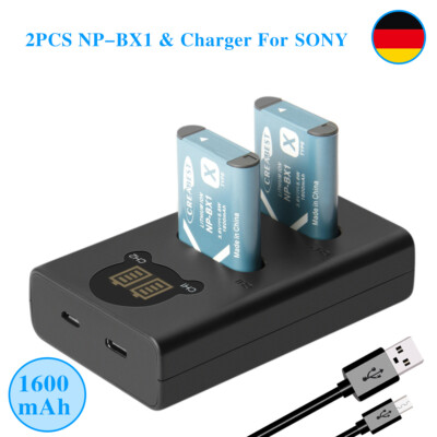 Akku NP-BX1 NPBX1 +Ladegerät Für Sony Cyber-Shot DSC-RX100 WX300 HDR-CX240 PJ410