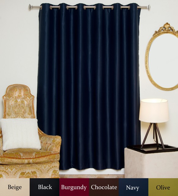Wide Width Antique Brass Grommet Top Blackout Curtain 80 Inch by 96