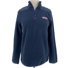 Vineyard Vines Girls Boys Youth Navy Blue 1/4 Zip Fleece Sweatshirt Size XL EUC