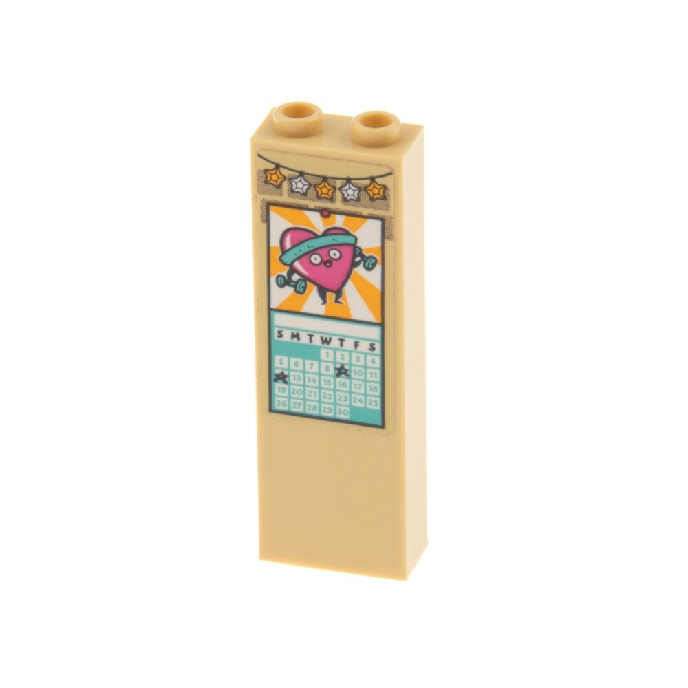 1x Lego Building Brick 1x2x5 Beige Column Friends Calendar Heart 41340 2454pb172
