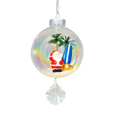 Crystalize Home Ornament With Crystal Santa  Surf Board Bauble