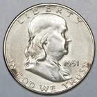1951 S Franklin Silver Half Dollar XF Details 90% Silver US 50C Numismatic Coin