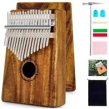 Kalimba Thumb Piano 17 Keys Portable Mbira Finger Piano with Study Instructio...